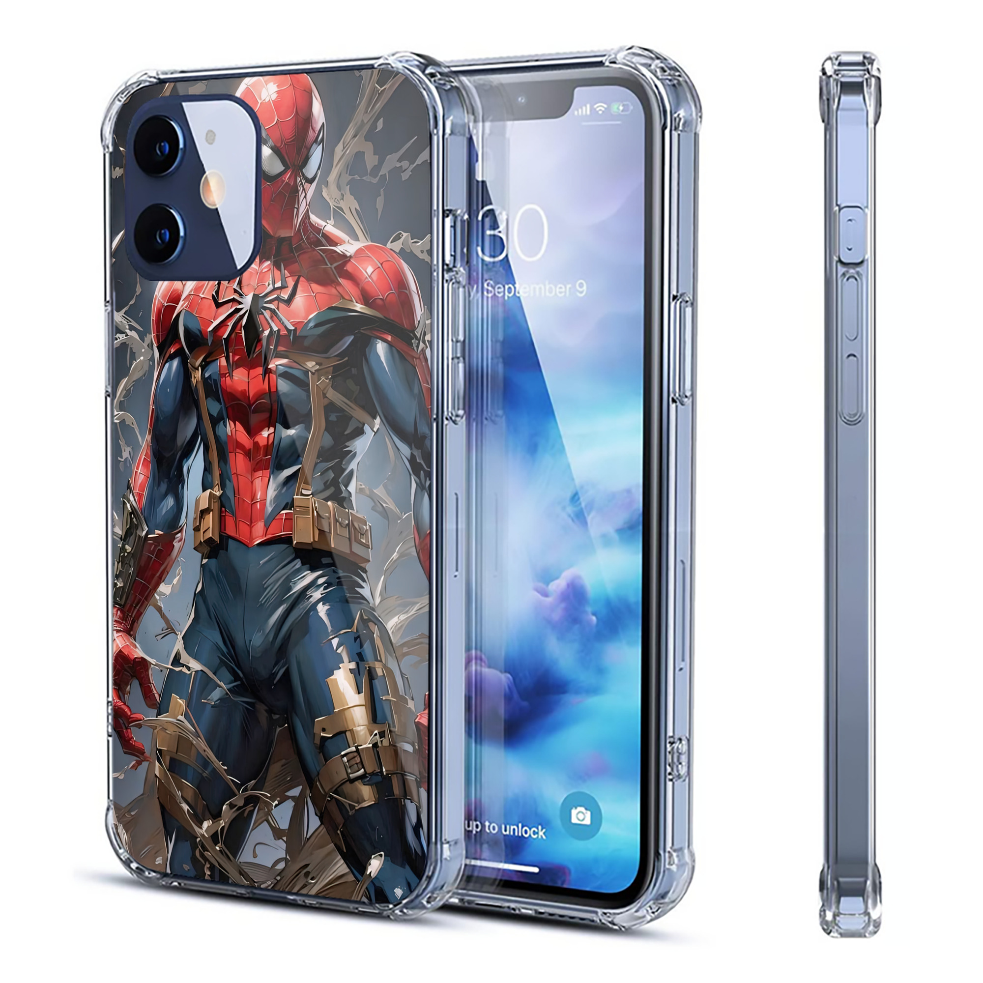 （画像用） Spider Man スパイダーマン 【iPhone 12シリーズ対応】透明スマホケース（クリアソフトケース）